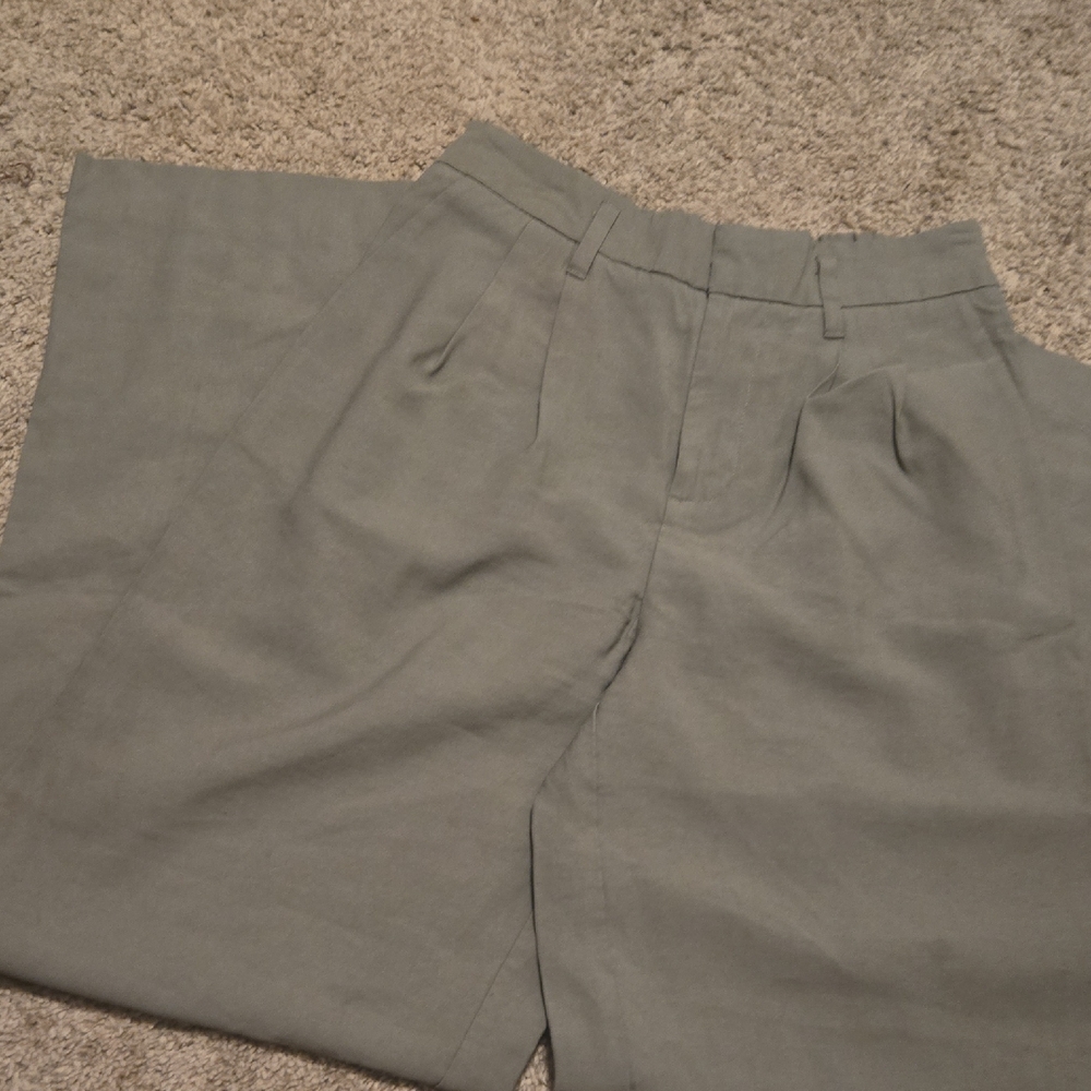 Green Wide Leg Trousers